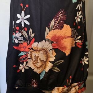 Floral Black Crop Top